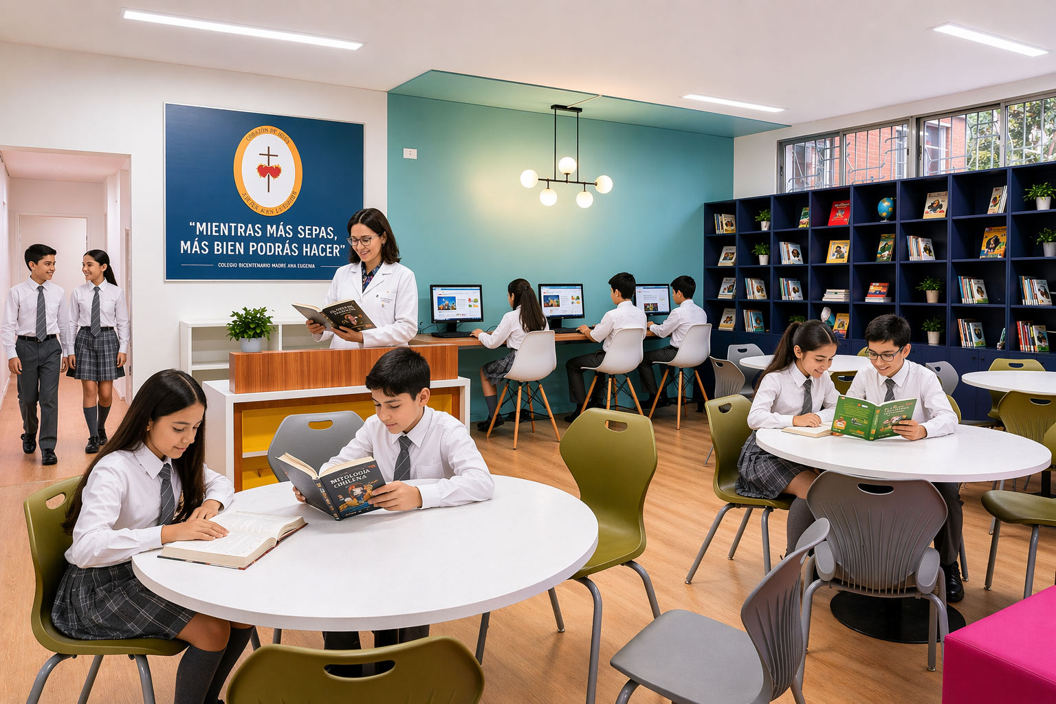 Estudiantes en espacio educativo